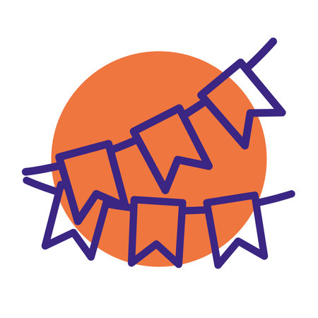 Colorful hanging flags set. Vector illustrationのイラスト素材