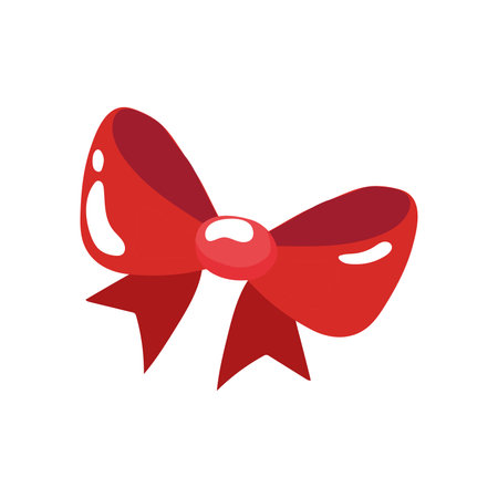 Red Christmas bow ribbon. Vector illustrationのイラスト素材
