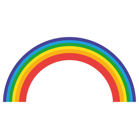 Colorful rainbow curved arch. Vector illustrationのイラスト素材