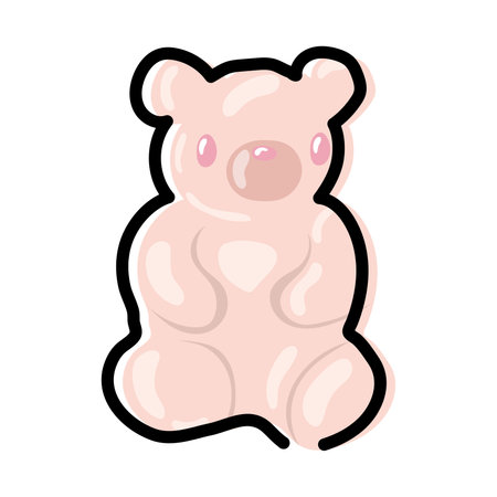 Colored gummy bear candy. Vector illustrationのイラスト素材