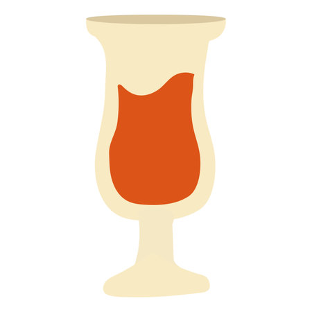 Glass with orange drink. Vector illustrationのイラスト素材