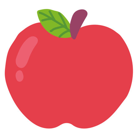 Red apple with leaf. Vector illustrationのイラスト素材