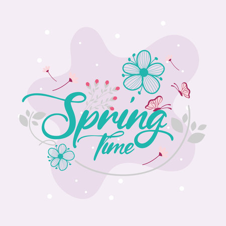 Elegant floral spring message. Vector illustrationのイラスト素材