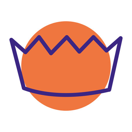 Colorful paper crown icon. Vector illustrationのイラスト素材