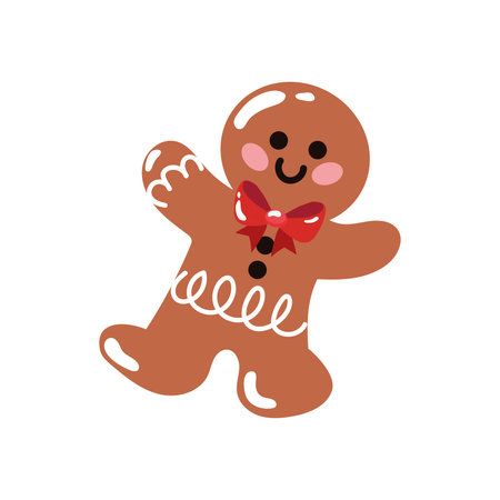 Cute gingerbread man icon. Vector illustrationのイラスト素材