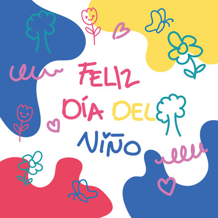 Handwritten doodles for kids. Vector illustrationのイラスト素材