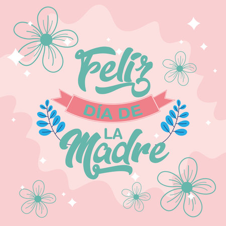 Floral Mothers Day card. Vector illustrationのイラスト素材
