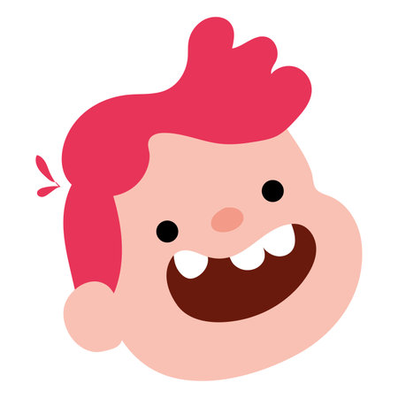 Happy red-haired cartoon boy. Vector illustrationのイラスト素材