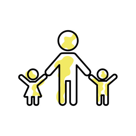 Father with children icon. Vector illustrationのイラスト素材