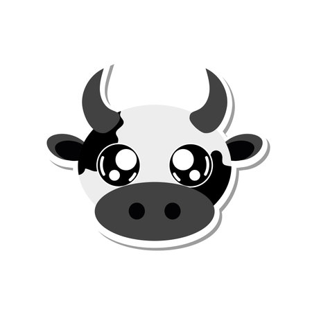 Bull cartoon head icon. Vector illustrationのイラスト素材