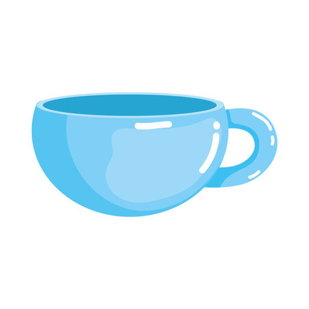 Simple blue mug with handle. Vector illustrationのイラスト素材