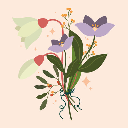 Romantic flower bouquet bound. Vector illustrationのイラスト素材