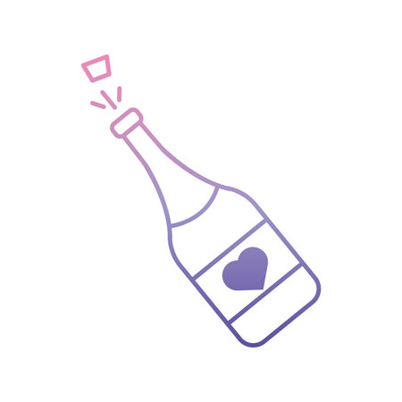 Popping champagne bottle. Vector illustrationのイラスト素材