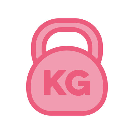 Pink kettlebell gym kg. Vector illustrationのイラスト素材