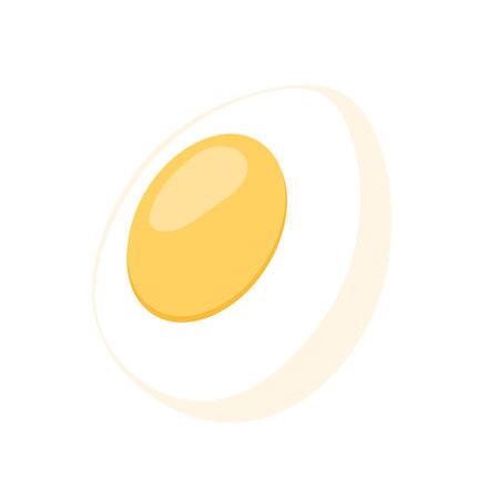 Boiled egg half cut view. Vector illustrationのイラスト素材