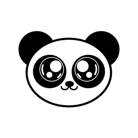 Panda cartoon head icon. Vector illustrationのイラスト素材