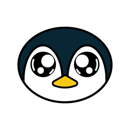 Cute baby penguin face. Vector illustrationのイラスト素材