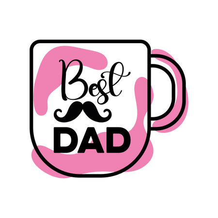 Best dad mug icon. Vector illustrationのイラスト素材