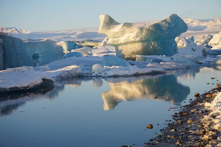 Road Trip In The Winter Through Icelandの写真素材