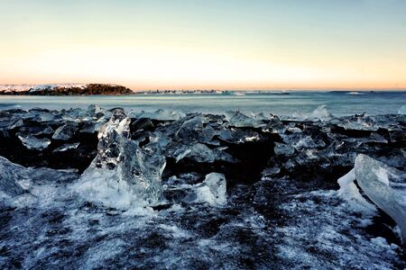 Road Trip In The Winter Through Icelandの写真素材