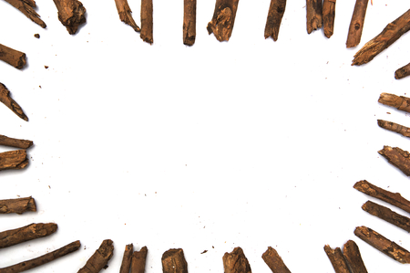 Frame made with dry tree twigsの写真素材