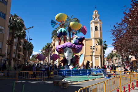 March, 2019. Torrent, Valencia, Spain. Image of the fallero monument during the week of festivities dedicated to San Jos? in Valencia.のeditorial素材