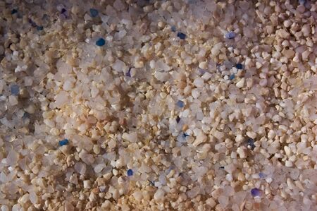 Close-up of the silica sand used in cat toilets to absorb urineの写真素材