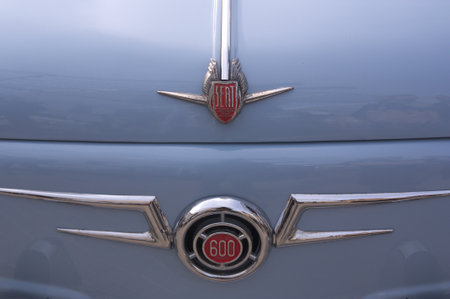 November, 2016. Valencia, Spain. Close-up of the front of a 600, model of a car of the automobile company Seatのeditorial素材