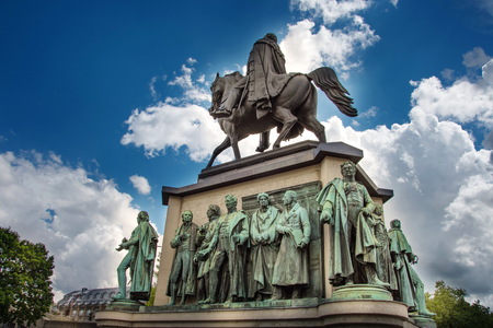 Cologne, Germany, may 2017,Monument in center of Cologne of Kaiser Friedrich Wilhelm near to river Rhineのeditorial素材