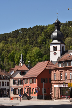 Katholische Kirche St. Laurentius in Dahn ,Germany,2017のeditorial素材