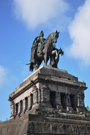 Kaiser Wilhelm I on Deutsches Ecke statue in Koblenz,2015のeditorial素材