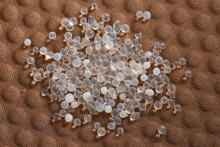 macro of silica gel ballsの写真素材