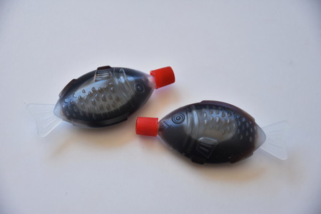 plastic fish pot for soy sauceの写真素材