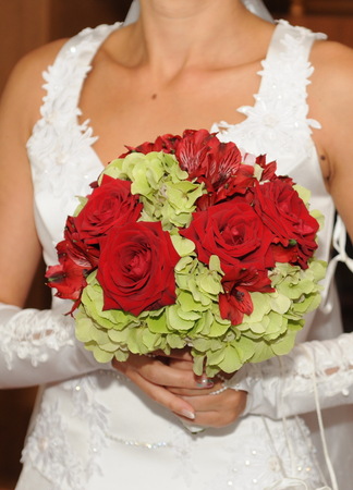 bride and  wedding  bouquetの写真素材