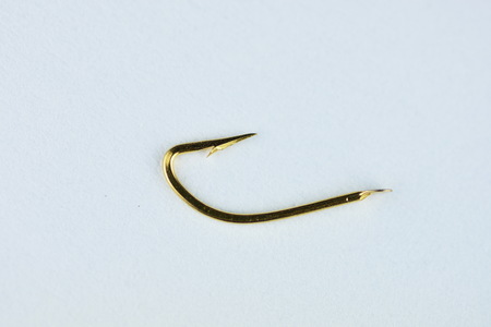 Close up of golden fishing hook