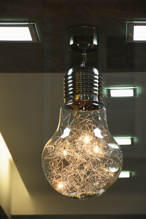 Lighting decor in a coffee shopの写真素材