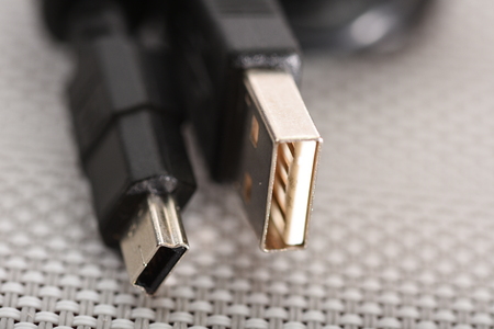 3' USB Type A-to-5-Pin Mini-B Cable - Blackの写真素材