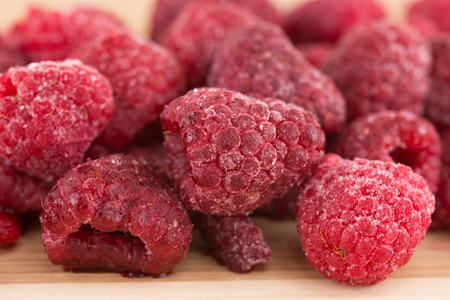 studio photo -frozen raspberries