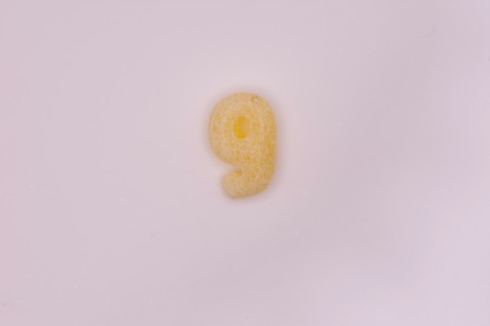 NUMBE 9 ,shaped pasta.の写真素材