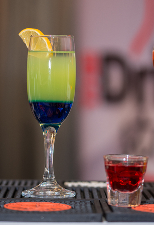 Studio shot of alcoholic beverage, cocktail lemonの写真素材