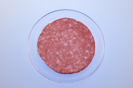 Salami sausages sliceの写真素材