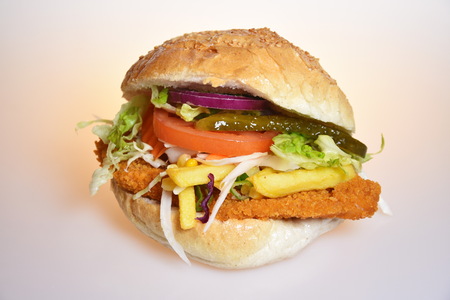 Hamburger with friesの写真素材