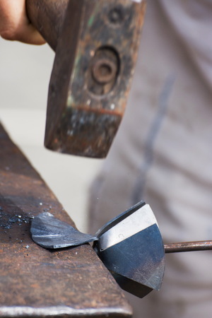 forged products in the form of a rose, iron roseの写真素材