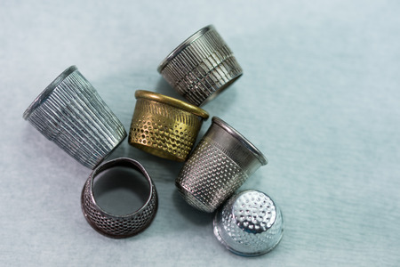 six Thimbles  old and newの写真素材