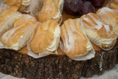 cake with whipped cream and grapes