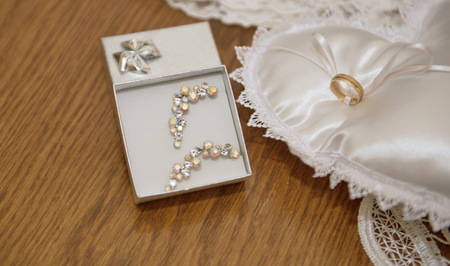 wedding rings and wedding jewelryの写真素材