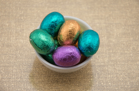Colorful Easter Chocolate Eggsの写真素材
