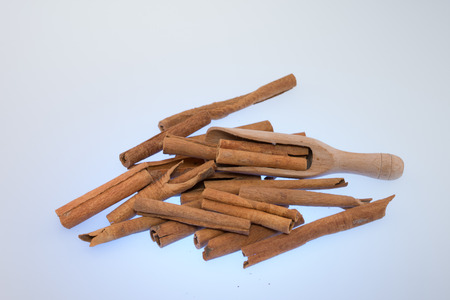 Cinnamon sticks spice isolatedの写真素材