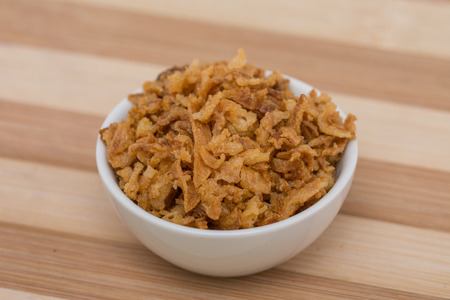 Crispy fried onion flakesの写真素材