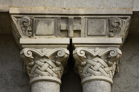 stone column the cemetery in   Bistritaの写真素材